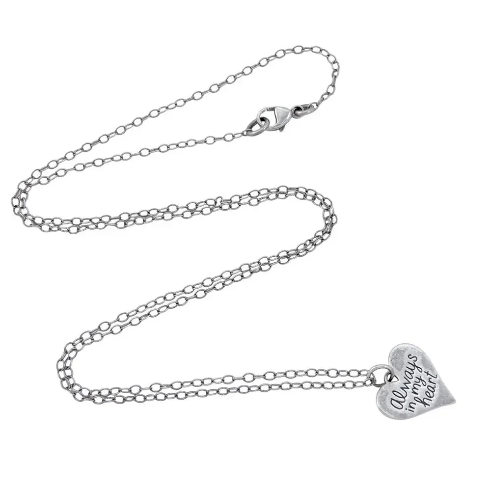 Vintage Sterling Silver 925 Always In My Heart Pendant Necklace 20